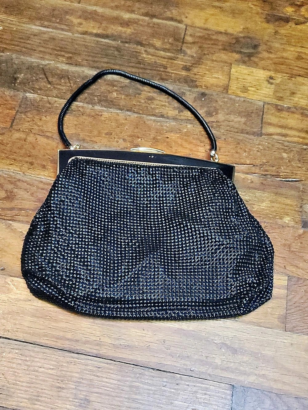 Black Mesh Frame Clutch